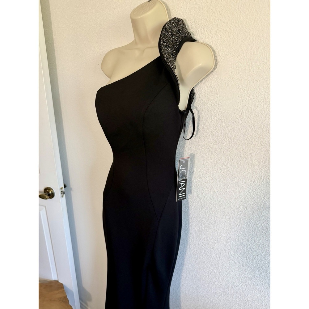 Jovani Gown NWT Sz 6 One Shoulder Beaded Mermaid Prom Guest Pageant Formal Gala - Picture 4 of 10
